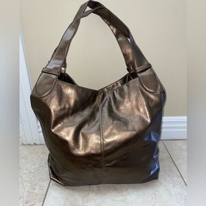 Metallic Brown Tote Bag